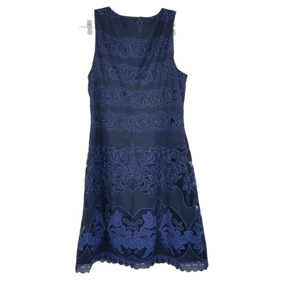 Eliza J Lace A-line Minidress Cocktail Dress In Navy Blue Size 10 NEW WITH TAGS - Picture 4 of 7